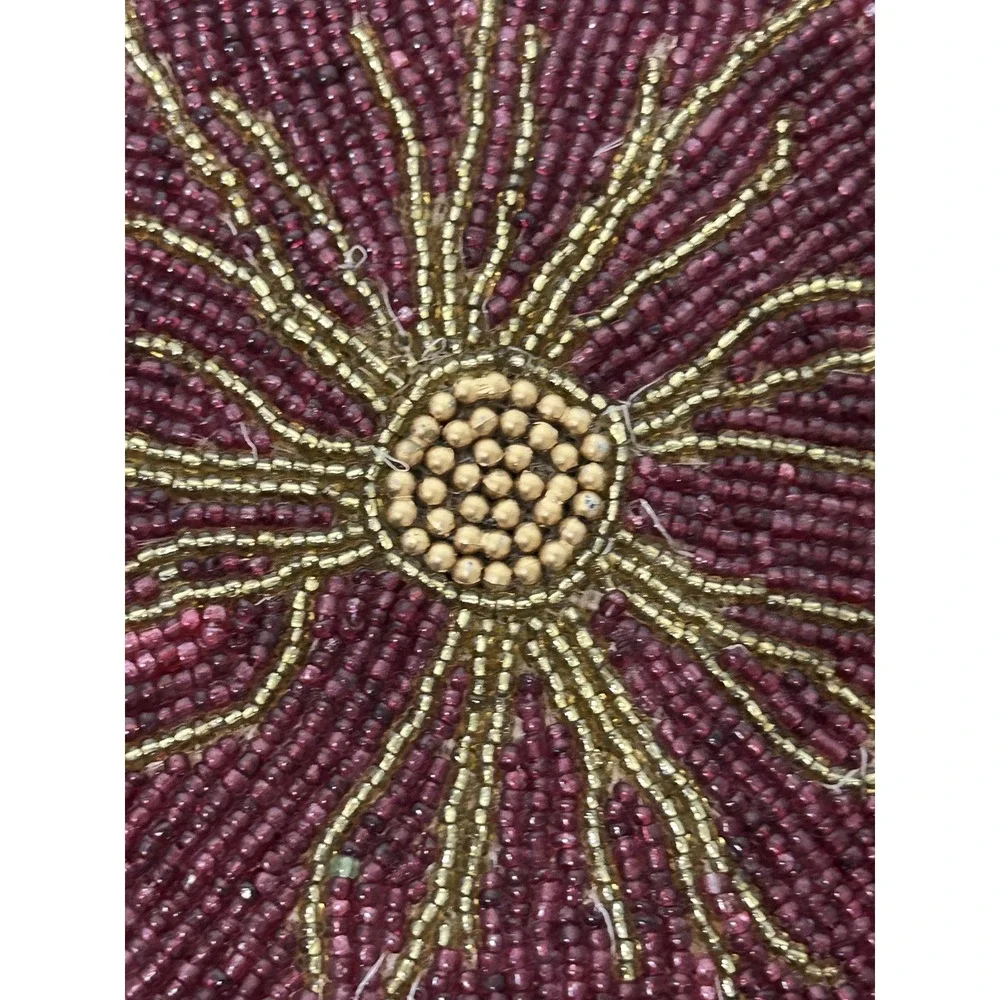 2 Beaded Red Poinsettia Centerpiece Charger Placemat 15